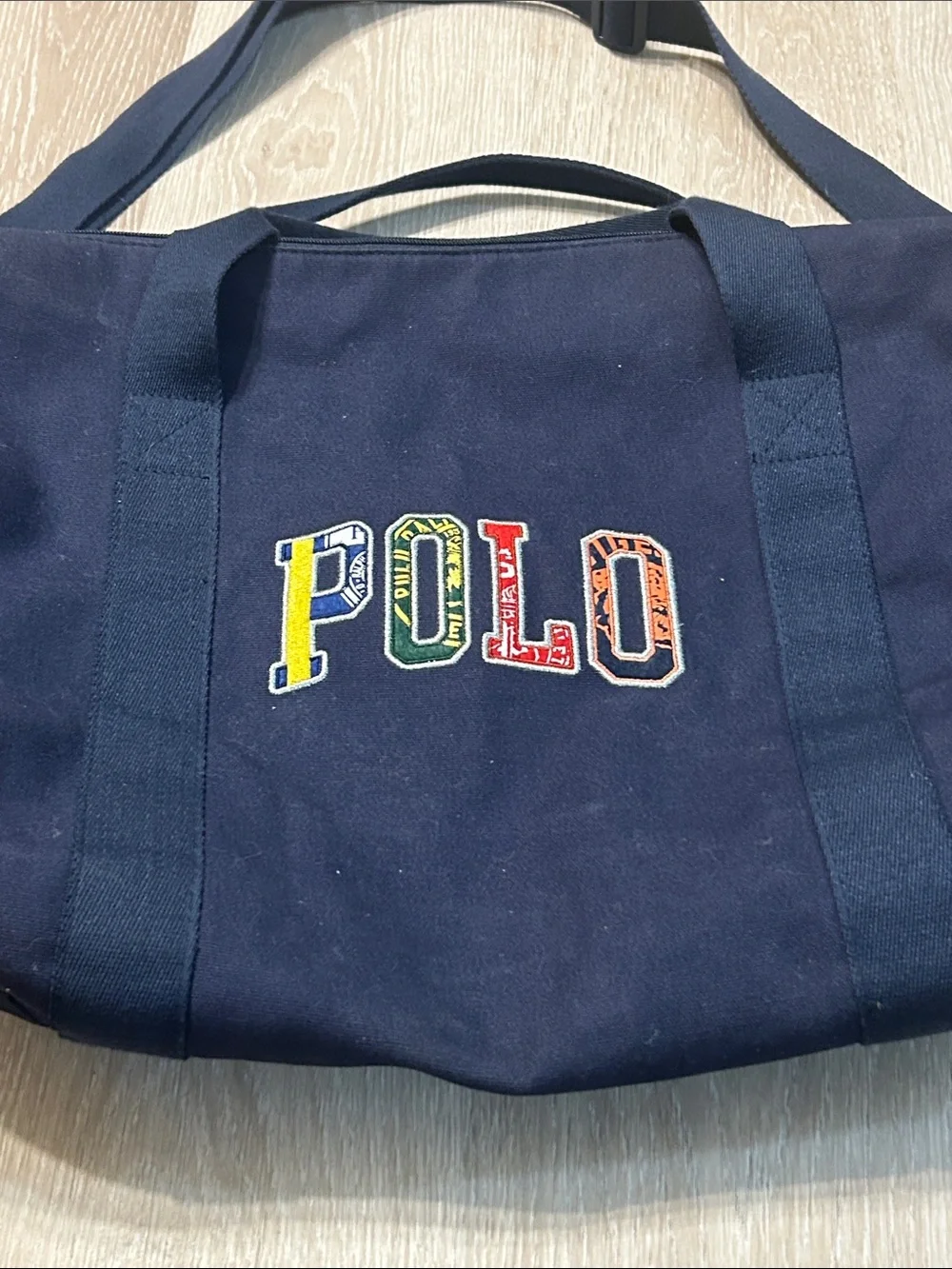Polo Ralph Lauren Fragrance Collection Navy Blue Canvas Duffle Bag
